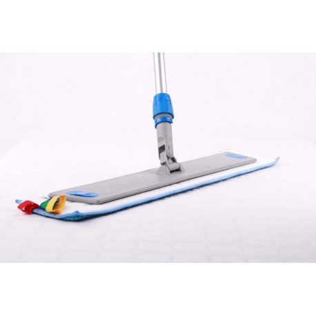 Kit balai velcro de 60 cm (manche, support, frange microfibre)