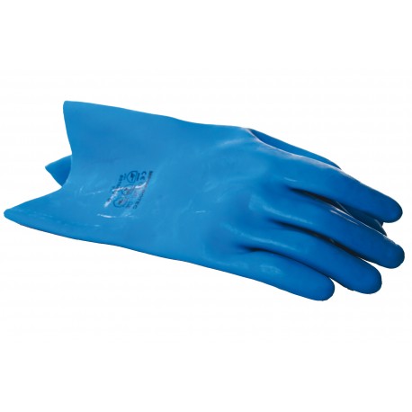 Gants latex bleu sur jersey coton